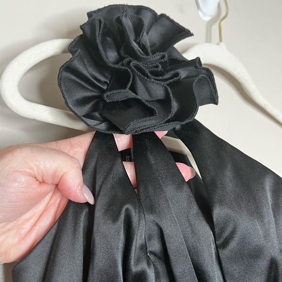 Jessica McClintock Gunne Sax Little Black Mini Dress Sexy Cocktail Party Vintage - Picture 4 of 12